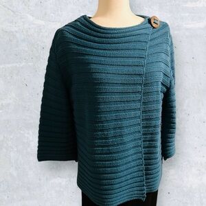 PURE HANDKNIT Warm 100% Cotton Flyaway Cardigan. Shoulder Buttons. L/XL. $45.